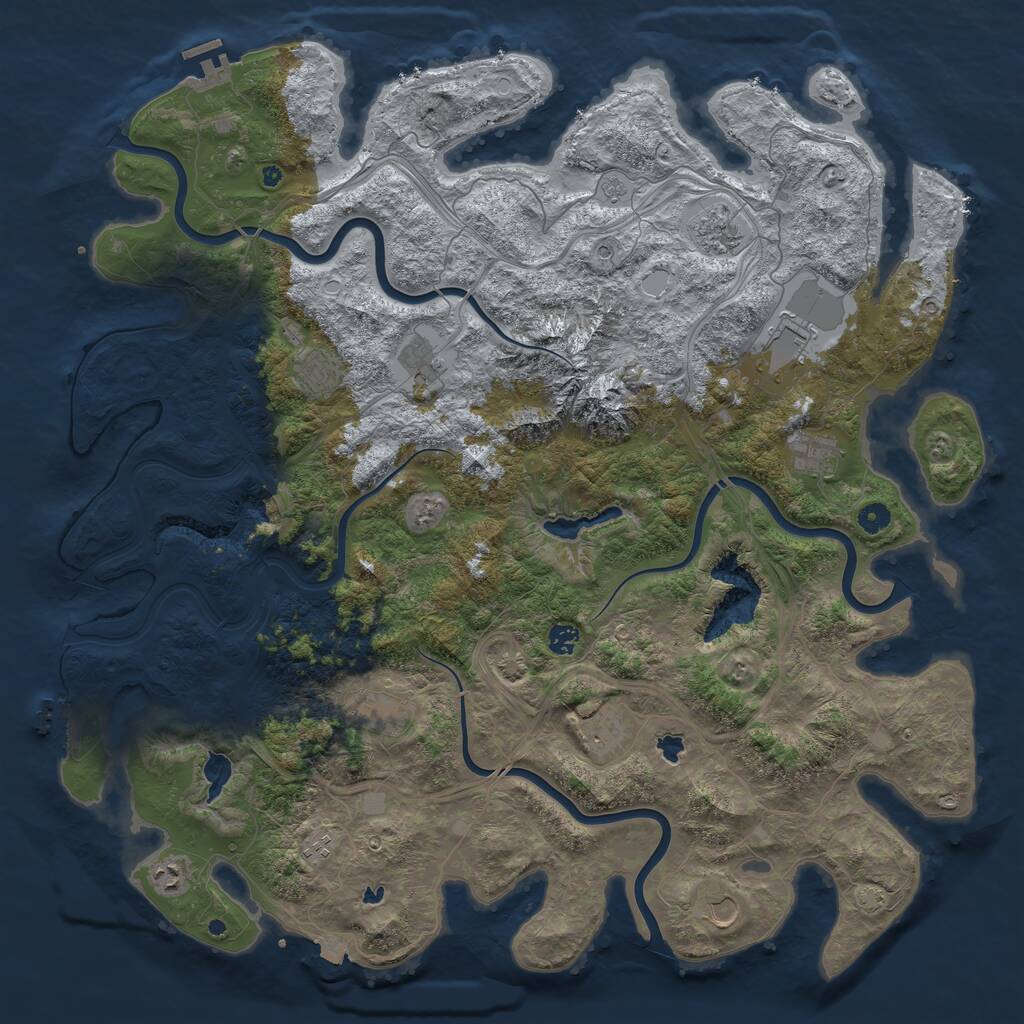 Rust Map: Procedural Map, Size: 5000, Seed: 179568764, 17 Monuments