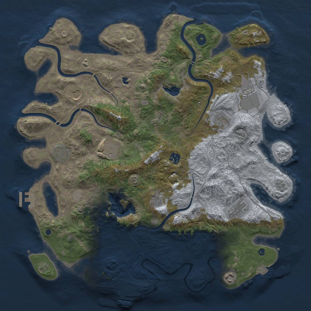 Rust Map: Procedural Map, Size: 4350, Seed: 4122025, 17 Monuments