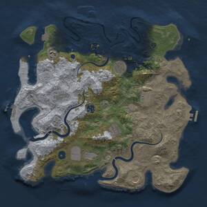 Thumbnail Rust Map: Procedural Map, Size: 3800, Seed: 23549, 15 Monuments