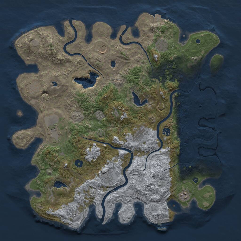 Rust Map: Procedural Map, Size: 4500, Seed: 474228839, 16 Monuments