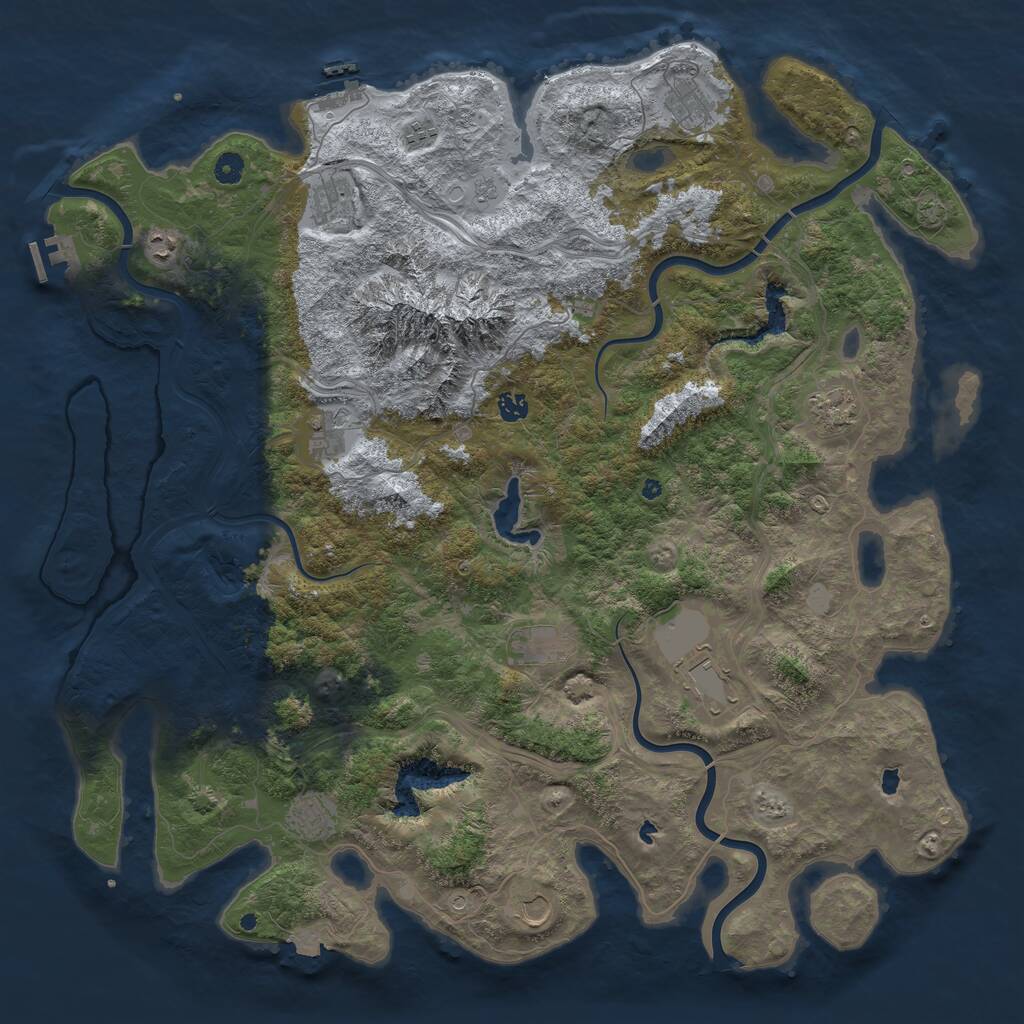 Rust Map: Procedural Map, Size: 5000, Seed: 1857656, 17 Monuments