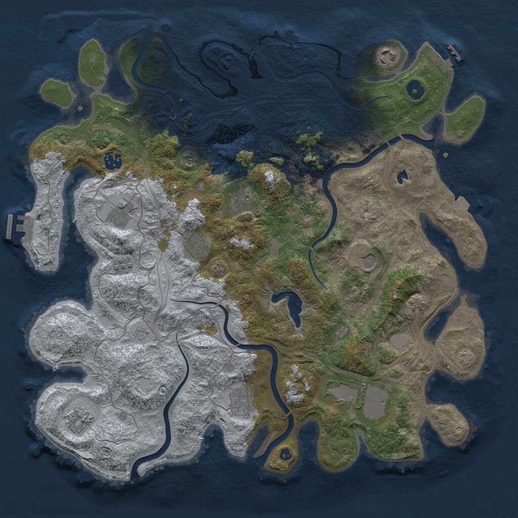 Rust Map: Procedural Map, Size: 4250, Seed: 990069895, 16 Monuments