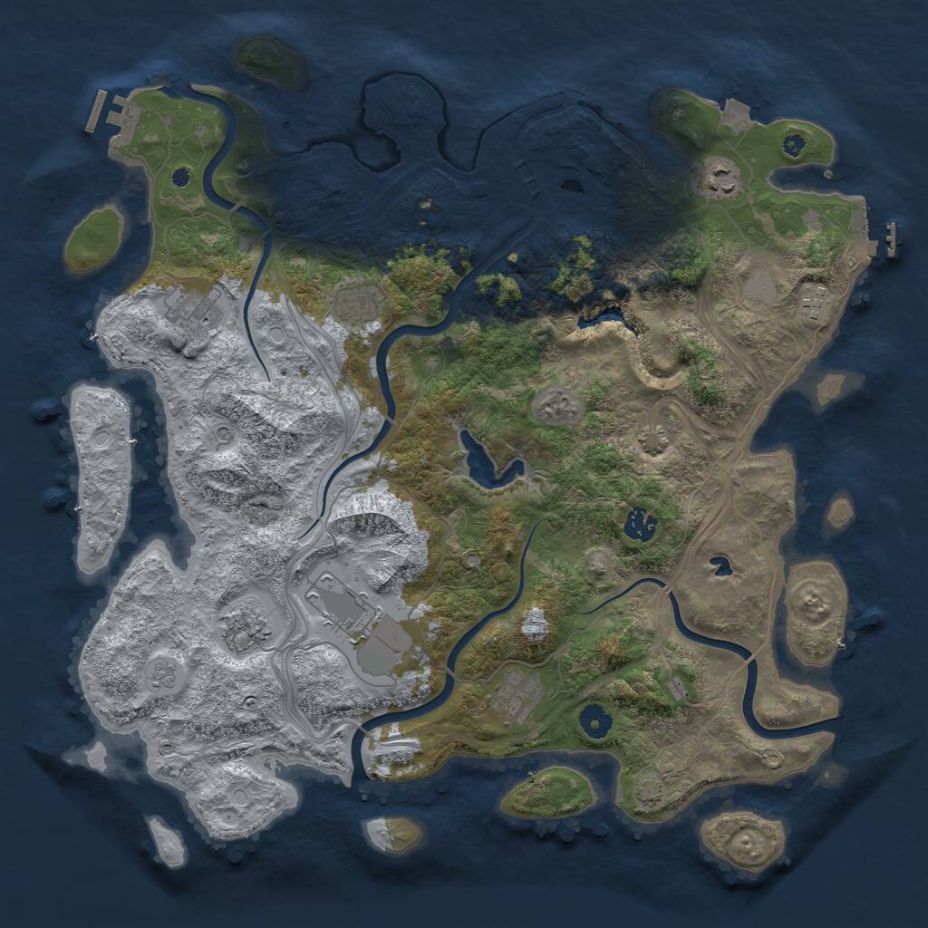 Rust Map: Procedural Map, Size: 4250, Seed: 259813179, 14 Monuments