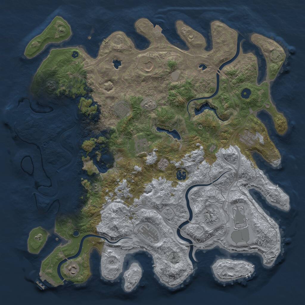 Rust Map: Procedural Map, Size: 4500, Seed: 815832133, 16 Monuments