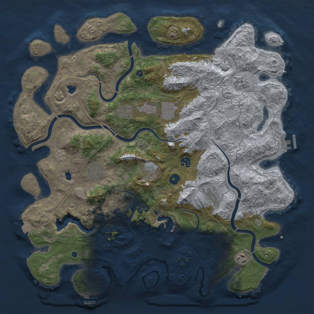 Rust Map: Procedural Map, Size: 4500, Seed: 856987432, 15 Monuments