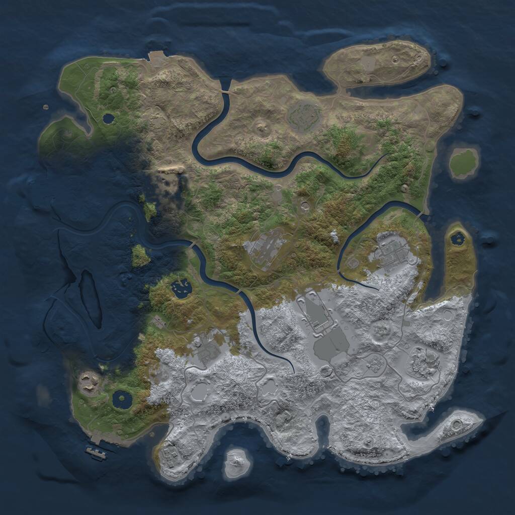 Rust Map: Procedural Map, Size: 3900, Seed: 18162, 16 Monuments