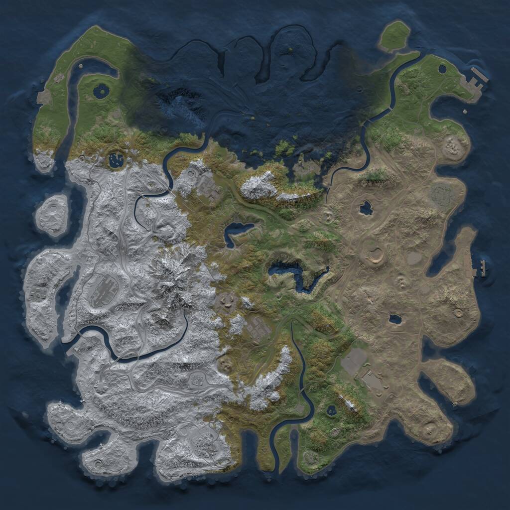Rust Map: Procedural Map, Size: 5000, Seed: 25486, 17 Monuments