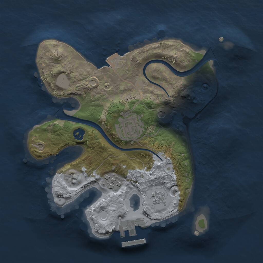 Rust Map: Procedural Map, Size: 2200, Seed: 1057515038, 6 Monuments