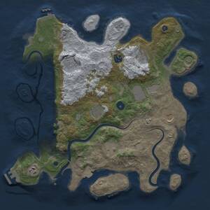 Thumbnail Rust Map: Procedural Map, Size: 3750, Seed: 818958341, 15 Monuments