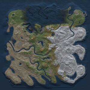 Thumbnail Rust Map: Procedural Map, Size: 4500, Seed: 831777788, 16 Monuments