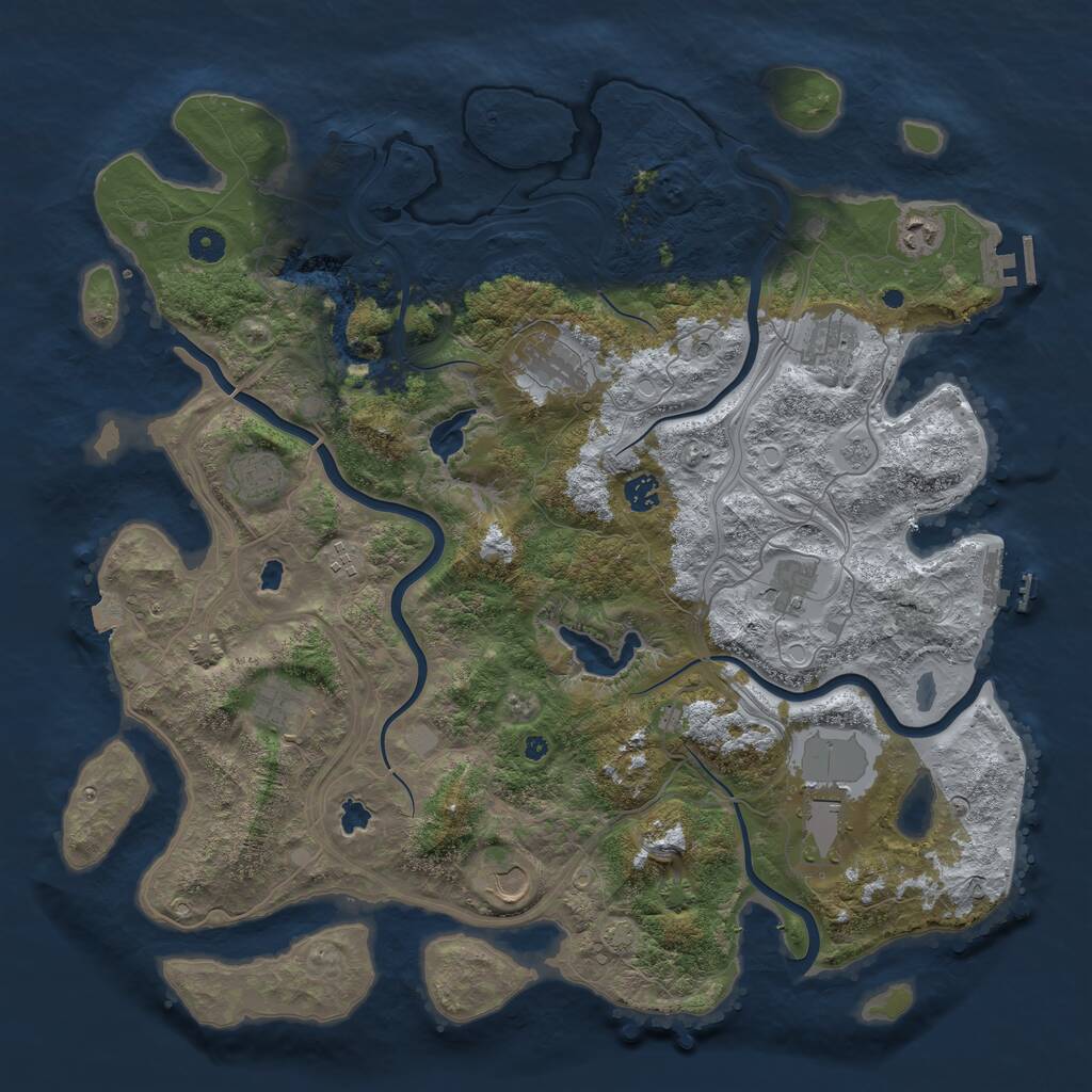 Rust Map: Procedural Map, Size: 4500, Seed: 659389678, 16 Monuments