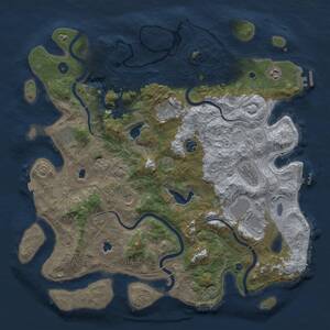 Thumbnail Rust Map: Procedural Map, Size: 4500, Seed: 659389678, 14 Monuments