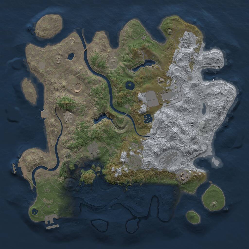 Rust Map: Procedural Map, Size: 4000, Seed: 42309425, 15 Monuments