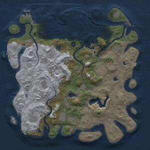 Thumbnail Rust Map: Procedural Map, Size: 4500, Seed: 1999216014, 17 Monuments