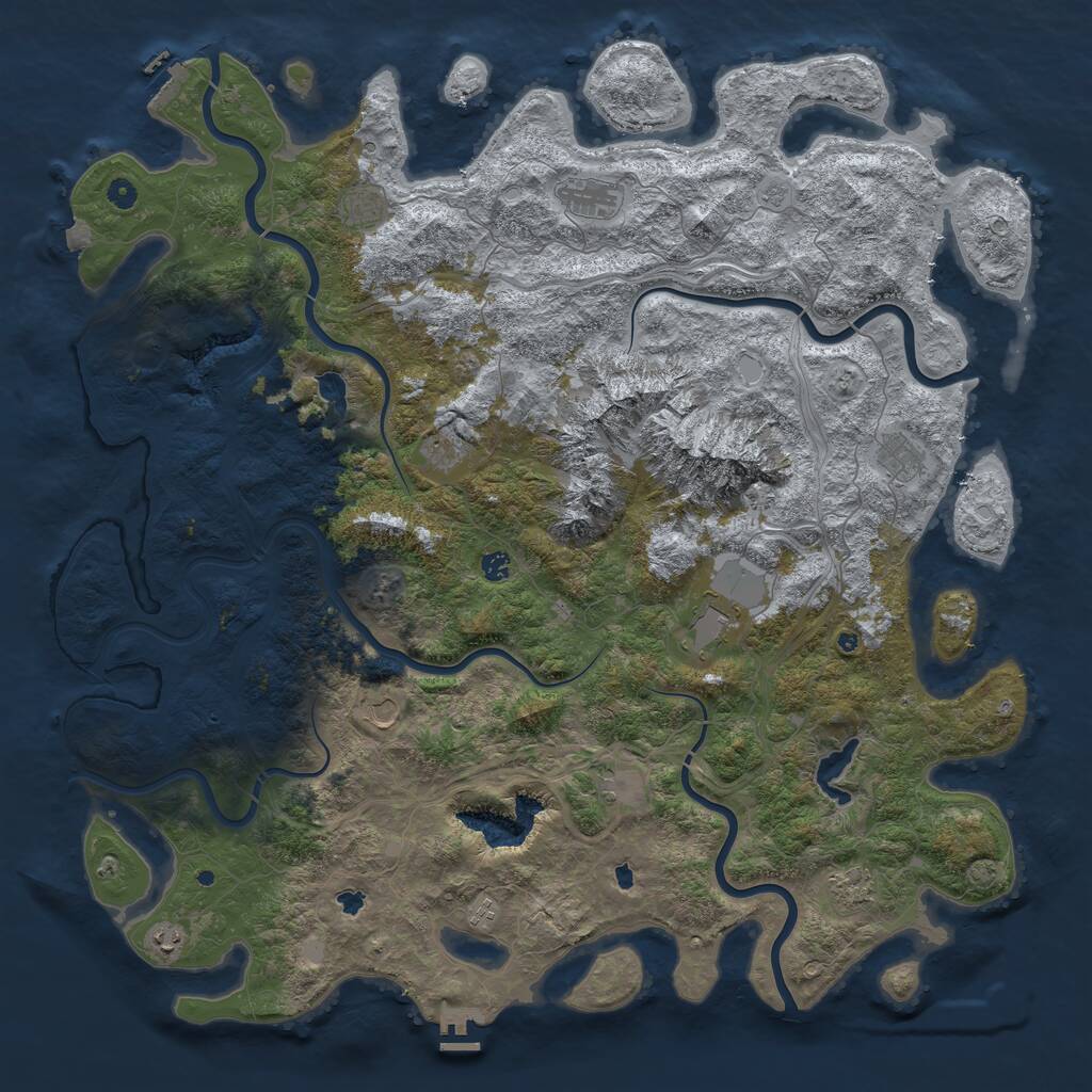 Rust Map: Procedural Map, Size: 5500, Seed: 2025120425, 17 Monuments