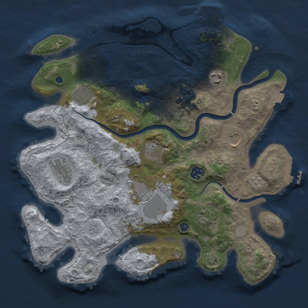 Rust Map: Procedural Map, Size: 3500, Seed: 564398527, 15 Monuments