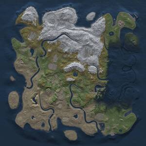 Thumbnail Rust Map: Procedural Map, Size: 4500, Seed: 1720812845, 16 Monuments