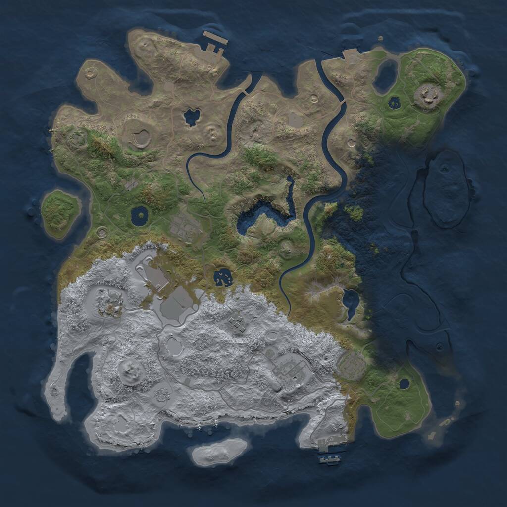 Rust Map: Procedural Map, Size: 4000, Seed: 56617, 15 Monuments