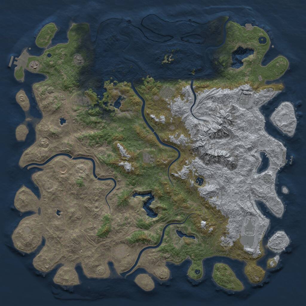 Rust Map: Procedural Map, Size: 5800, Seed: 835426, 17 Monuments