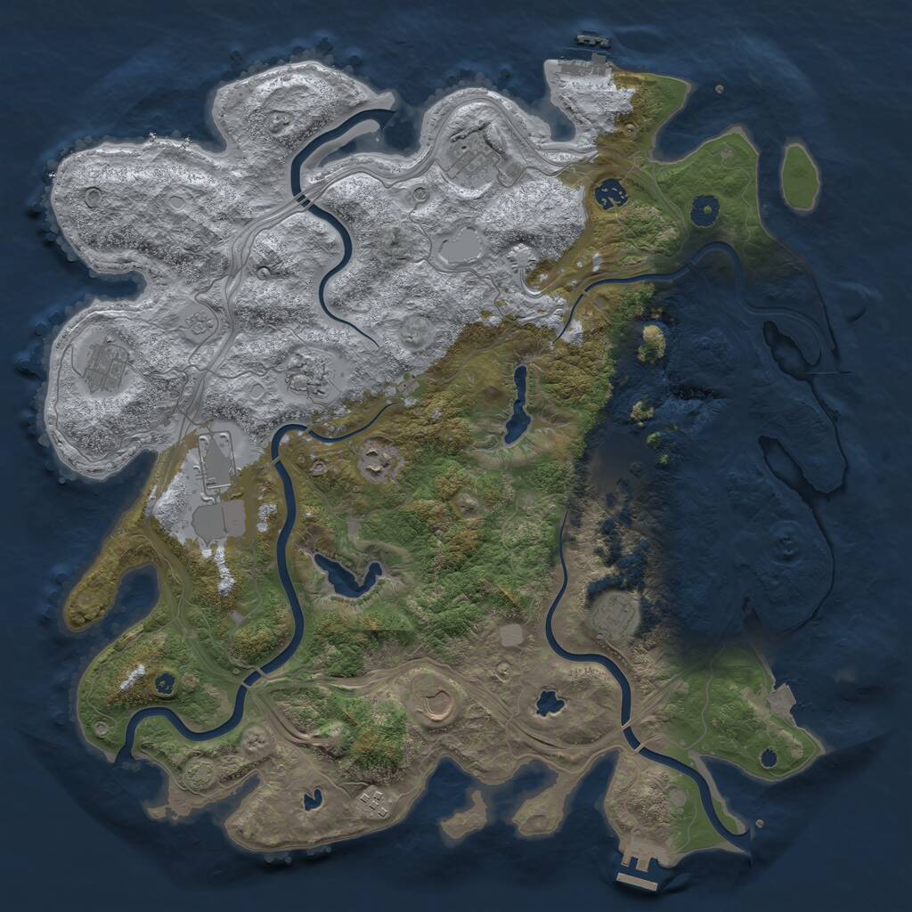 Rust Map: Procedural Map, Size: 4500, Seed: 1658179913, 16 Monuments