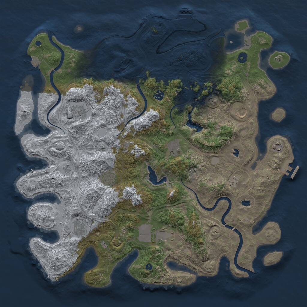 Rust Map: Procedural Map, Size: 4500, Seed: 798750023, 15 Monuments