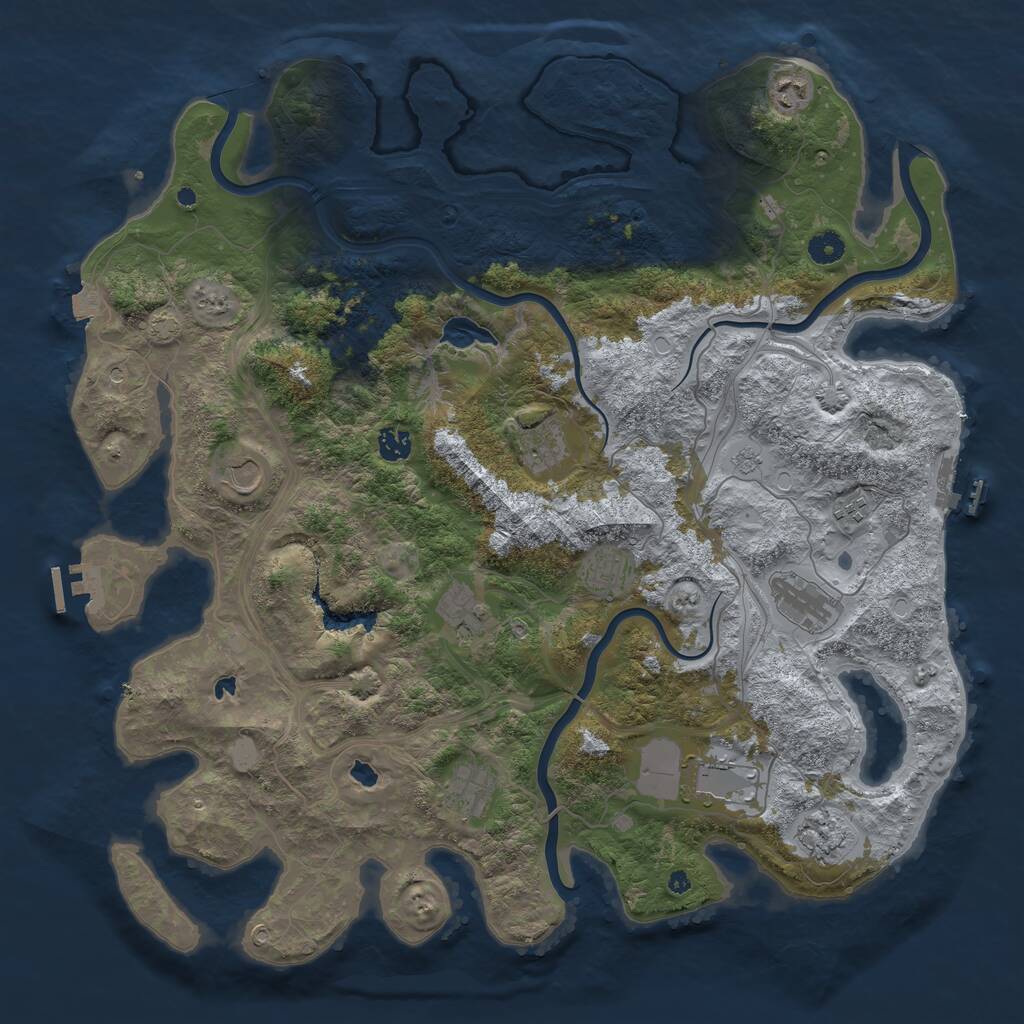Rust Map: Procedural Map, Size: 4500, Seed: 1484630399, 17 Monuments