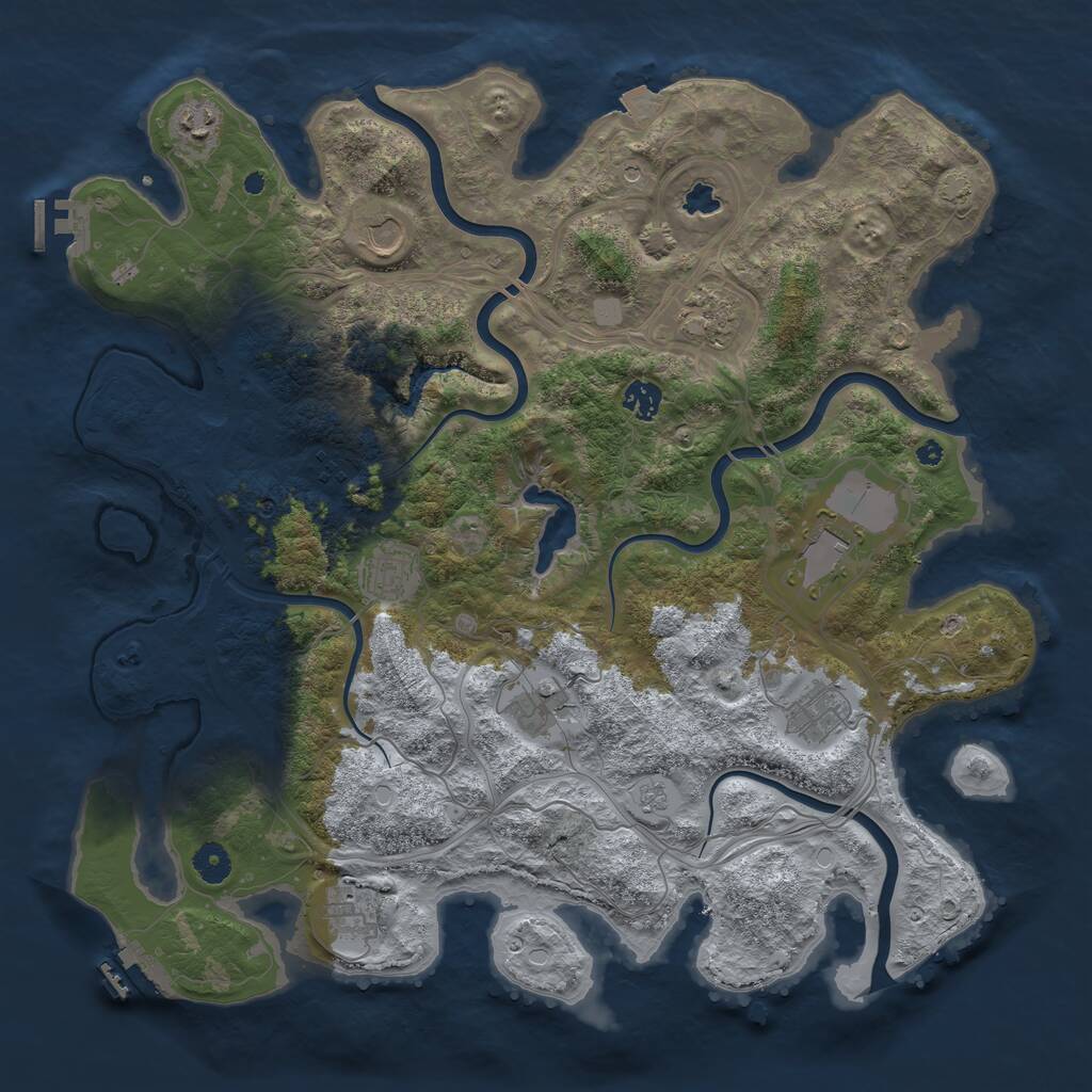 Rust Map: Procedural Map, Size: 4250, Seed: 654925, 16 Monuments