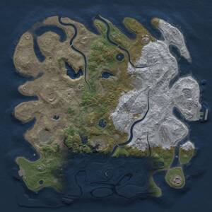 Thumbnail Rust Map: Procedural Map, Size: 4000, Seed: 1039502120, 14 Monuments