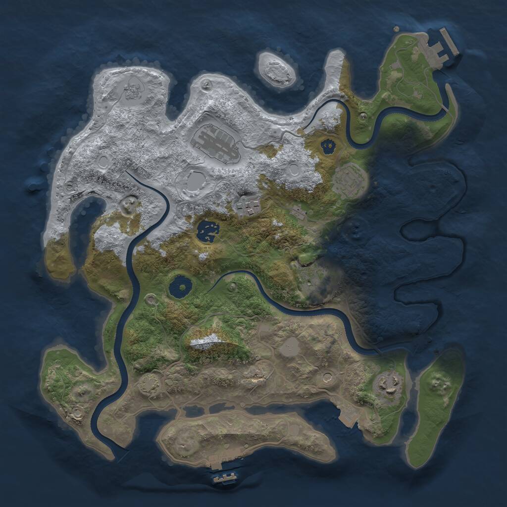Rust Map: Procedural Map, Size: 3400, Seed: 1710510040, 12 Monuments