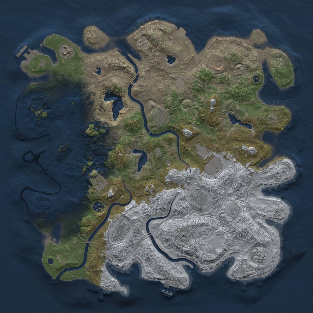 Rust Map: Procedural Map, Size: 4500, Seed: 22521755, 16 Monuments