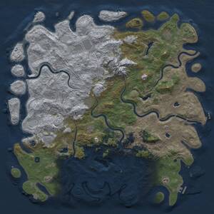 Thumbnail Rust Map: Procedural Map, Size: 5500, Seed: 8154711, 17 Monuments