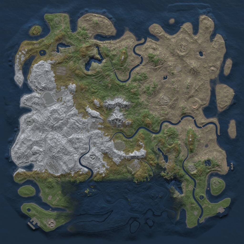 Rust Map: Procedural Map, Size: 5500, Seed: 1591594169, 17 Monuments