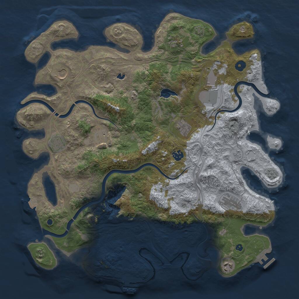 Rust Map: Procedural Map, Size: 4250, Seed: 4122025, 16 Monuments