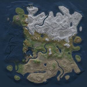 Thumbnail Rust Map: Procedural Map, Size: 4200, Seed: 2131167554, 15 Monuments