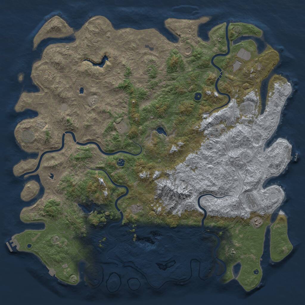 Rust Map: Procedural Map, Size: 6000, Seed: 1457345768, 17 Monuments