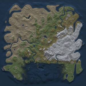 Thumbnail Rust Map: Procedural Map, Size: 6000, Seed: 1457345768, 17 Monuments