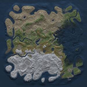 Thumbnail Rust Map: Procedural Map, Size: 4500, Seed: 1778393076, 16 Monuments