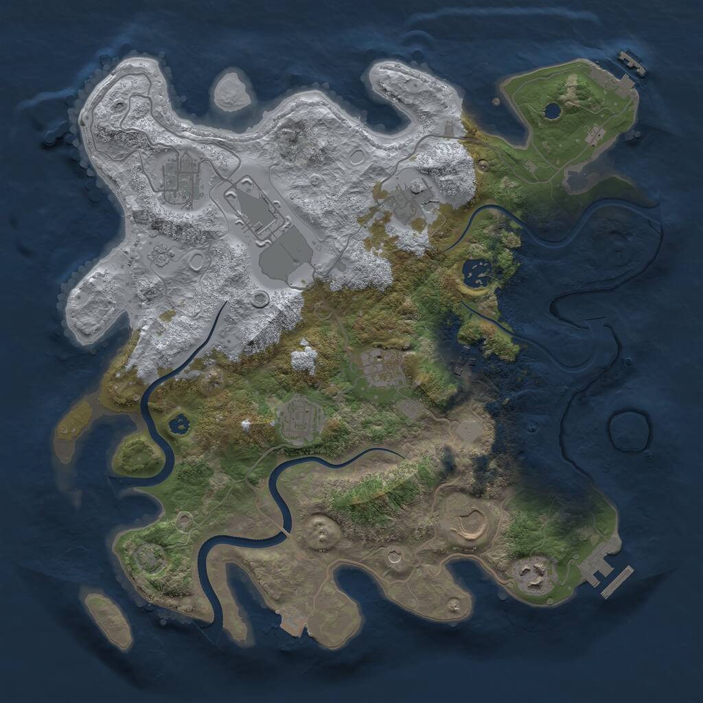 Rust Map: Procedural Map, Size: 3500, Seed: 585314702, 15 Monuments