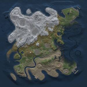 Thumbnail Rust Map: Procedural Map, Size: 3500, Seed: 585314702, 15 Monuments