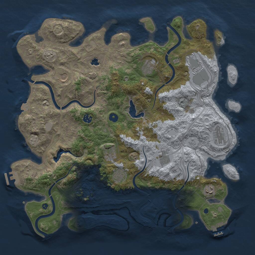 Rust Map: Procedural Map, Size: 4250, Seed: 1295382201, 16 Monuments