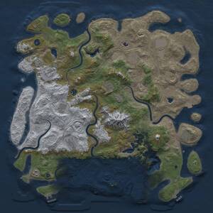 Thumbnail Rust Map: Procedural Map, Size: 5000, Seed: 438118909, 17 Monuments
