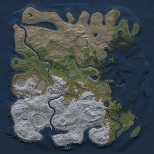 Thumbnail Rust Map: Procedural Map, Size: 4500, Seed: 45766828, 17 Monuments