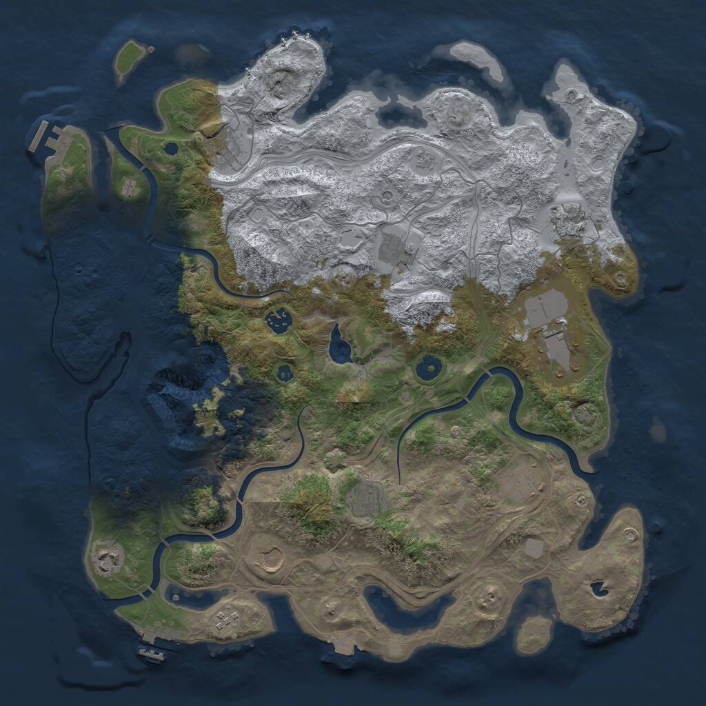 Rust Map: Procedural Map, Size: 4250, Seed: 633380685, 16 Monuments