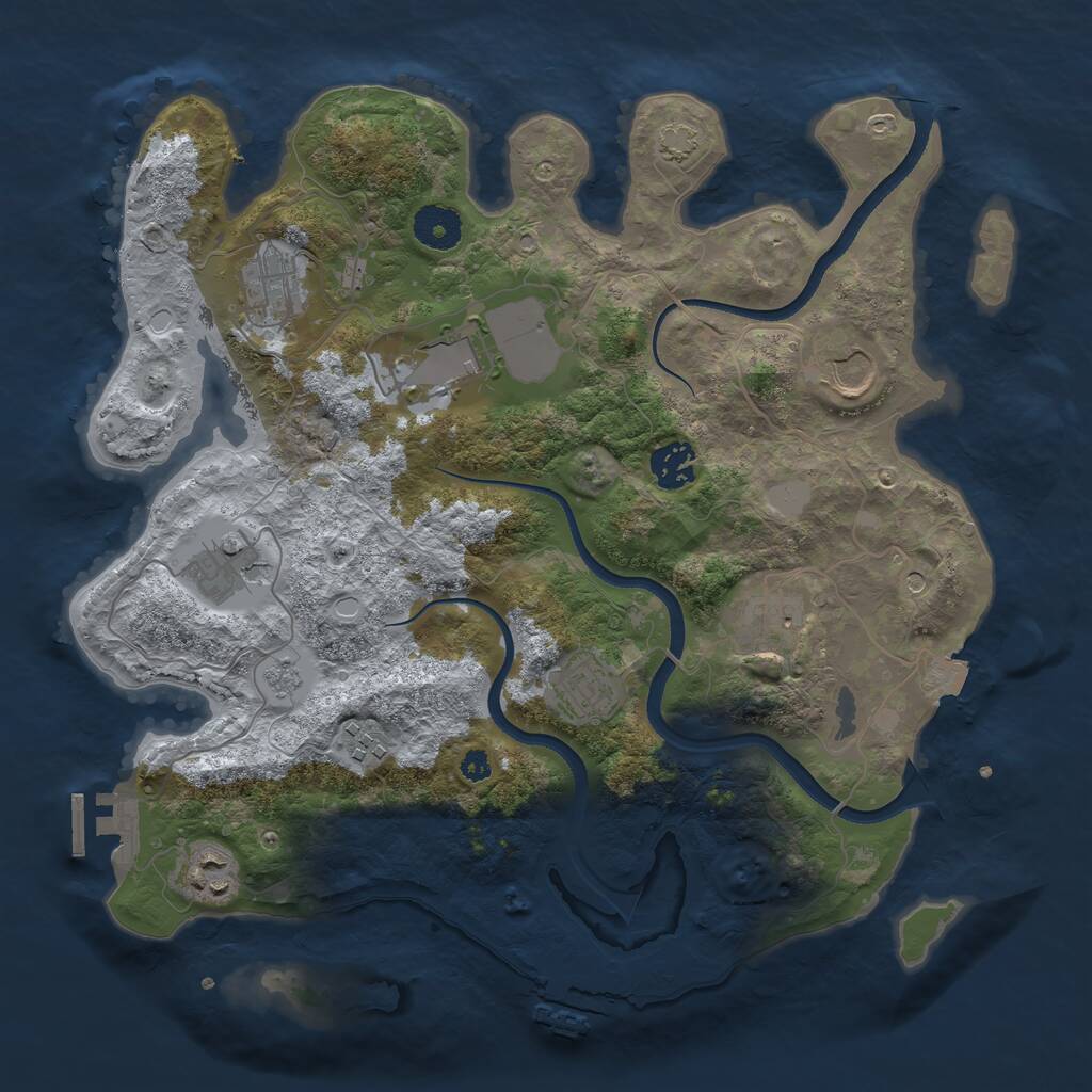 Rust Map: Procedural Map, Size: 3500, Seed: 682822198, 15 Monuments