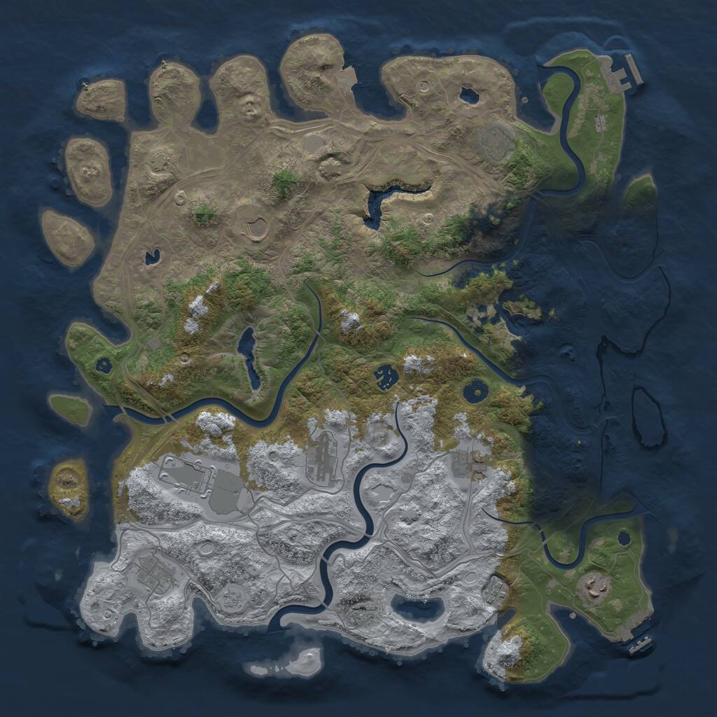 Rust Map: Procedural Map, Size: 4500, Seed: 74426056, 15 Monuments