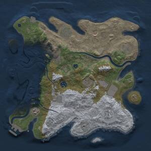 Thumbnail Rust Map: Procedural Map, Size: 3500, Seed: 1879861756, 17 Monuments