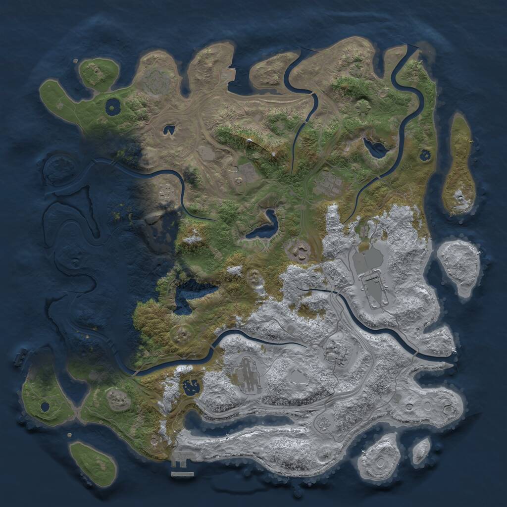 Rust Map: Procedural Map, Size: 4500, Seed: 1558275917, 16 Monuments