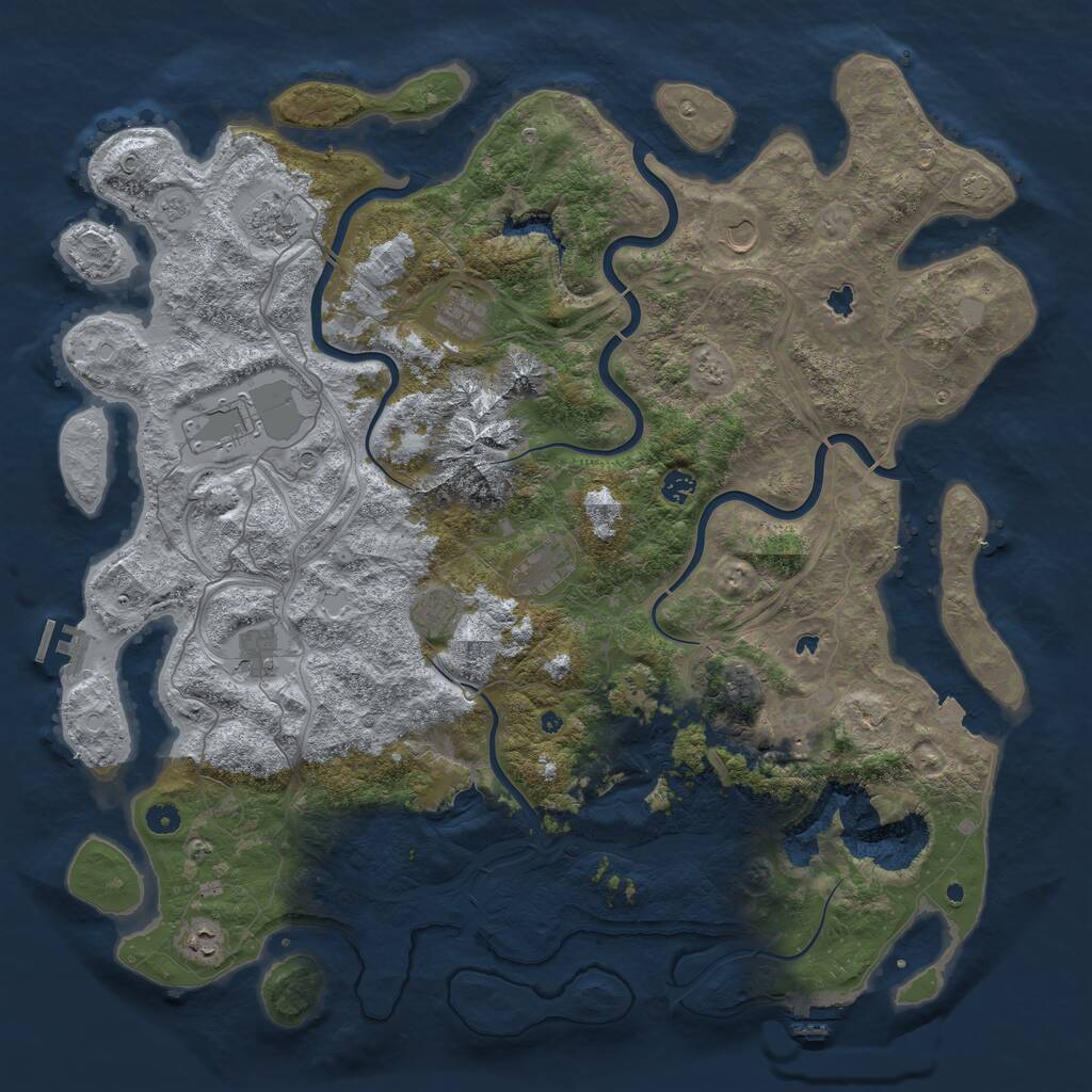 Rust Map: Procedural Map, Size: 5000, Seed: 78246, 17 Monuments