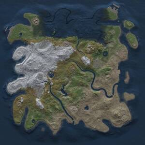 Thumbnail Rust Map: Procedural Map, Size: 4000, Seed: 1169020834, 13 Monuments