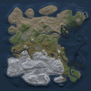 Thumbnail Rust Map: Procedural Map, Size: 3750, Seed: 1105847988, 16 Monuments
